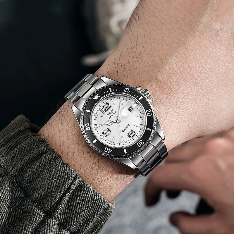 Relógio XUNCHELL Quartz metal e calendario